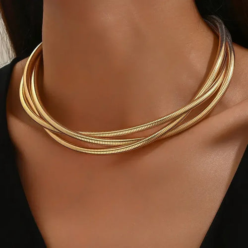 Collier Triple Rang Doré | Or
