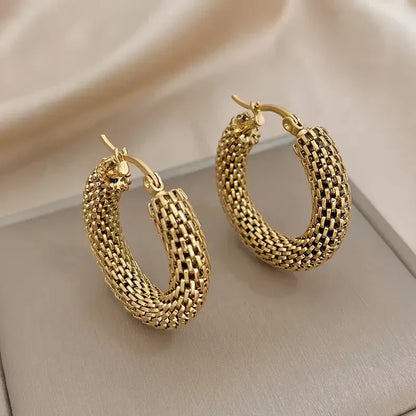 Boucles d'Oreilles Créoles Vague Dorée | Or