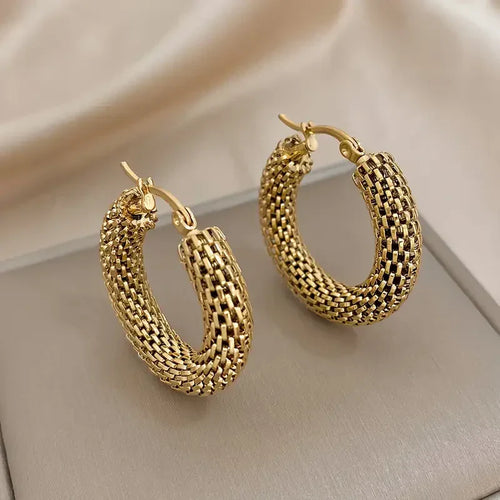 Boucles d'Oreilles Créoles Vague Dorée | Or