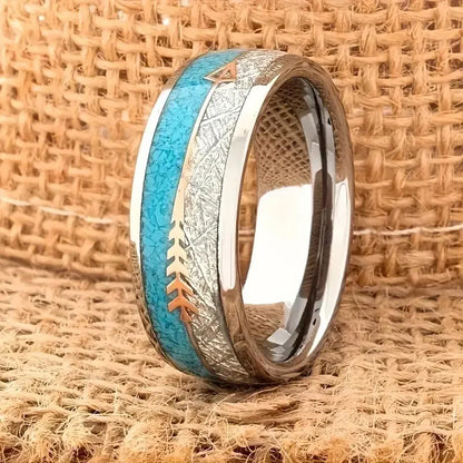 Bague Émail Argentée Antique | Or Blanc