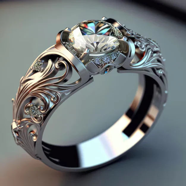 Bague Cristal Exquise | Or Blanc