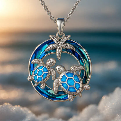 Collier Tortue des Marées | Or Blanc