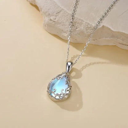 Collier Pendentif Glacier Clair de Lune | Or Blanc