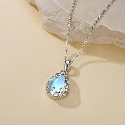 Collier Pendentif Glacier Clair de Lune | Or Blanc