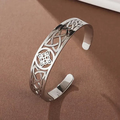 Bracelet Ajouré Argenté Ouvert Exquis | Or Blanc