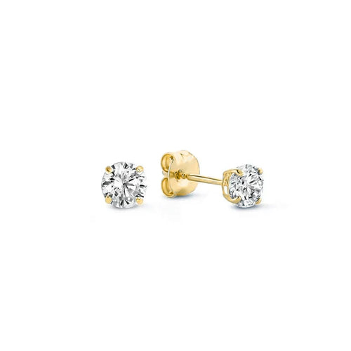 Boucles d'Oreilles Clou Pierre Larmes de Lune | Or