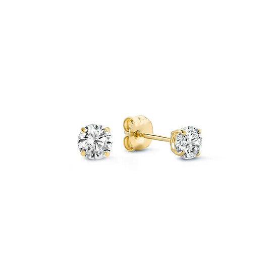 Boucles d'Oreilles Clou Pierre Larmes de Lune | Or