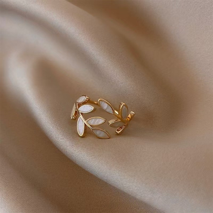 Bague Ouverte Feuille Délicate Neraya | Or