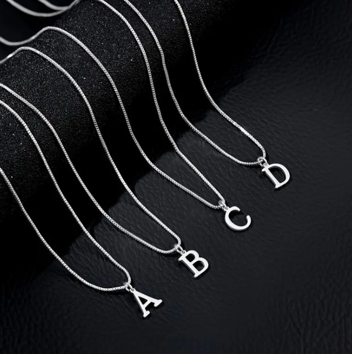 Collier Initiales Lettre d'Amour | Or Blanc
