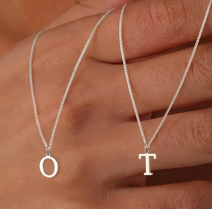 Collier Initiales Lettre d'Amour | Or Blanc