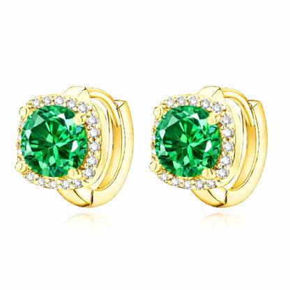 Boucles d'Oreilles Émeraude Nadine | Or