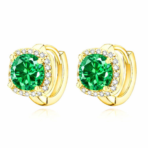 Boucles d'Oreilles Émeraude Nadine | Or