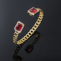 Bracelet Ouvert Veloria Rouge Rubis | Or