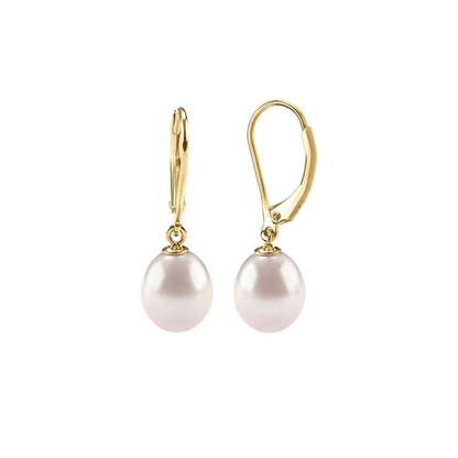 Boucles d'Oreilles Pendantes Perle | Or