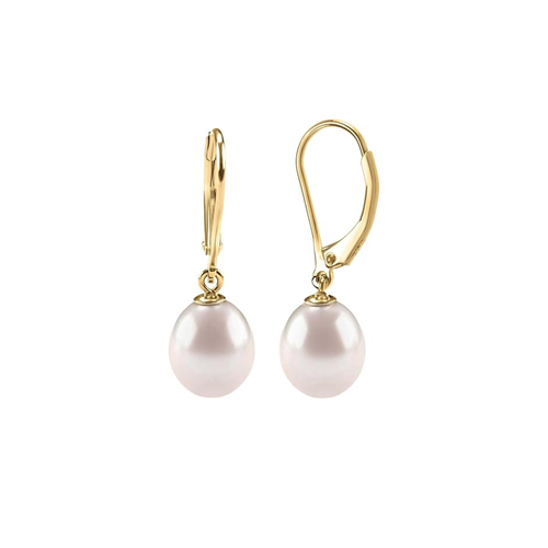 Boucles d'Oreilles Pendantes Perle | Or