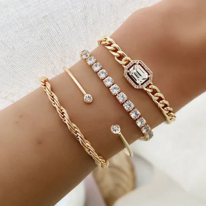 Parure Bracelets Domitia Calvina | Or Blanc