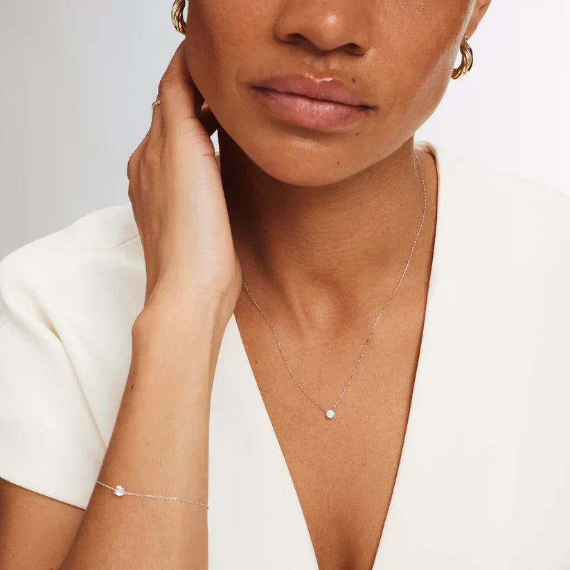 Collier Pierre Cléa | Or Blanc